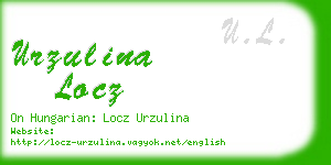 urzulina locz business card